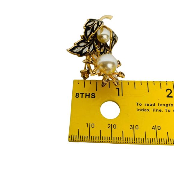 Vintage Damascene Flower Brooch - Picture 9 of 9